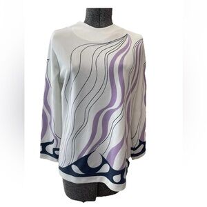 Graff California groovy purple long sleeved shirt-zip up-kitsch VTG 1970s 30” Bt